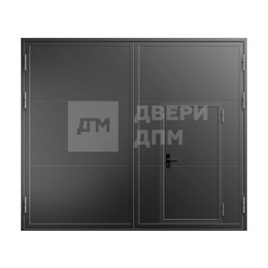 Огнестойкие ворота в ангаре с калитками ВПМ-12